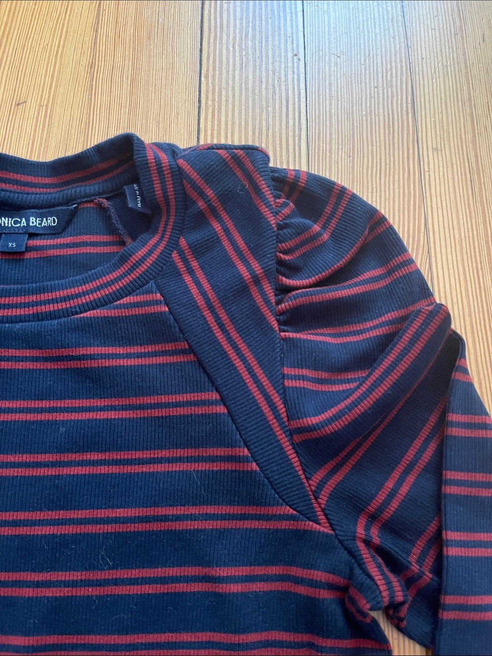 Veronica Beard Delano Striped Top - Picture 6 of 7